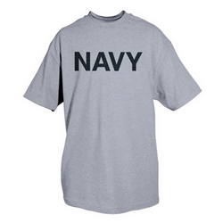 Navy (Logo Back) - Heather Grey T-shirt