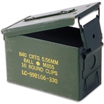 50 Cal. Ammo Cans Original Military 11x7x 5.5" OD Green Excellent Condition