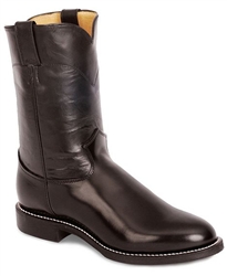 Justin Men's Black Kipskin Classic Leather Roper Boots