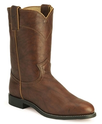 Justin Men's Chestnut Marbled Deerlite Leather Roper Boots