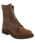 Justin Wyoming Waterproof 8" Lace-Up Work Boots - Round Toe